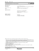 Preview for 3 page of Panasonic PT-AR100 Spec File