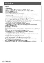 Предварительный просмотр 10 страницы Panasonic PT-AR100EA Operating Instructions Manual