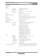 Preview for 2 page of Panasonic PT-AX100 Spec File