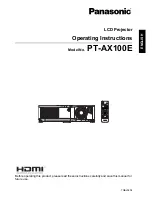 Panasonic PT-AX100E Operating Instructions Manual preview
