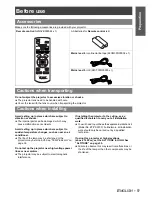 Preview for 9 page of Panasonic PT-AX100E Operating Instructions Manual