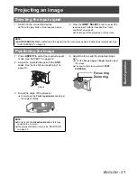 Предварительный просмотр 21 страницы Panasonic PT AX100U - LCD Projector - HD 720p Operating Instructions Manual