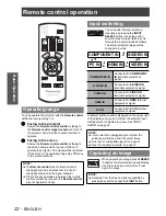 Предварительный просмотр 22 страницы Panasonic PT AX100U - LCD Projector - HD 720p Operating Instructions Manual