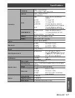 Предварительный просмотр 47 страницы Panasonic PT AX100U - LCD Projector - HD 720p Operating Instructions Manual