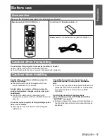 Предварительный просмотр 9 страницы Panasonic PT-AX100U Operating Instructions Manual