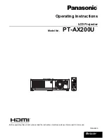 Panasonic PT-AX200 Operating Instructions Manual preview