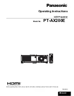 Panasonic PT-AX200E Operating Instructions Manual preview