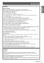 Preview for 5 page of Panasonic PT-CW230E Operating Instructions Manual