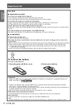 Preview for 6 page of Panasonic PT-CW230E Operating Instructions Manual