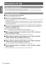 Preview for 10 page of Panasonic PT-CW230E Operating Instructions Manual