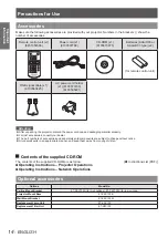 Preview for 14 page of Panasonic PT-CW230E Operating Instructions Manual