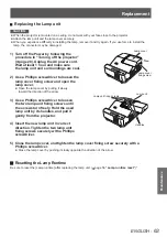 Preview for 63 page of Panasonic PT-CW230E Operating Instructions Manual