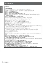 Preview for 6 page of Panasonic PT-CW230EA Operating Instructions Manual