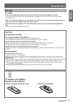 Preview for 7 page of Panasonic PT-CW230EA Operating Instructions Manual