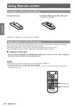 Preview for 20 page of Panasonic PT-CW230EA Operating Instructions Manual