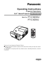 Panasonic PT-CW230U Operating Instructions Manual preview