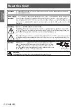 Preview for 2 page of Panasonic PT-CW230U Operating Instructions Manual