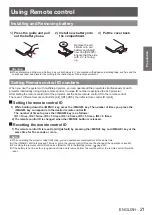 Предварительный просмотр 21 страницы Panasonic PT-CW240 Operating Instructions Manual