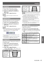 Предварительный просмотр 41 страницы Panasonic PT-CW240 Operating Instructions Manual