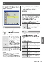 Предварительный просмотр 47 страницы Panasonic PT-CW240 Operating Instructions Manual