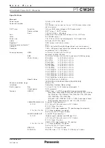 Preview for 2 page of Panasonic PT-CW240 Specifications