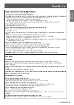 Preview for 5 page of Panasonic PT-CW240E Operating Instructions Manual