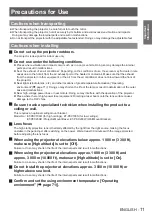 Preview for 11 page of Panasonic PT-CW240E Operating Instructions Manual