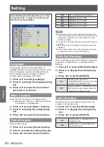 Preview for 40 page of Panasonic PT-CW240E Operating Instructions Manual