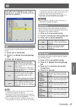 Предварительный просмотр 47 страницы Panasonic PT-CW240U Operating Instructions Manual