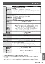 Предварительный просмотр 73 страницы Panasonic PT-CW240U Operating Instructions Manual