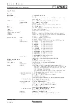 Preview for 2 page of Panasonic PT-CW330 Specifications