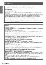 Preview for 6 page of Panasonic PT-CW330E Operating Instructions Manual