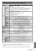 Preview for 71 page of Panasonic PT-CW330E Operating Instructions Manual