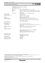 Preview for 3 page of Panasonic PT-CX200 Spec File