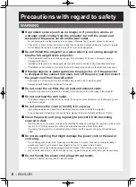 Предварительный просмотр 6 страницы Panasonic PT-D10000 Series Operating Instructions Manual