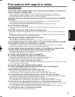 Preview for 5 page of Panasonic PT-D4000E Operating Instructions Manual