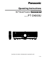 Panasonic PT-D4000U Series Operating Instructions Manual preview