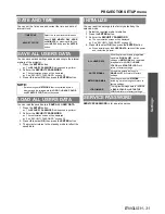 Предварительный просмотр 31 страницы Panasonic PT-D5000ELS Functional Instructions