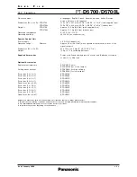 Preview for 3 page of Panasonic PT-D5700 Specifications