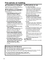 Preview for 8 page of Panasonic PT-D7500E Operating Instructions Manual