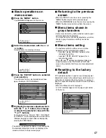 Preview for 47 page of Panasonic PT-D7500E Operating Instructions Manual