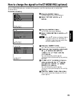 Preview for 65 page of Panasonic PT-D7500E Operating Instructions Manual