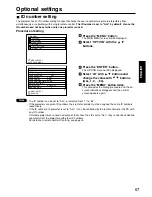 Preview for 67 page of Panasonic PT-D7500E Operating Instructions Manual