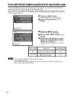 Preview for 74 page of Panasonic PT-D7500E Operating Instructions Manual