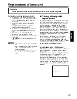 Preview for 93 page of Panasonic PT-D7500E Operating Instructions Manual