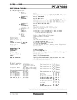 Предварительный просмотр 3 страницы Panasonic PT-D7600 Spec File