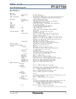 Предварительный просмотр 2 страницы Panasonic PT-D7700 Spec File