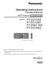 Preview for 1 page of Panasonic PT-DS12KE Operating Instructions Manual