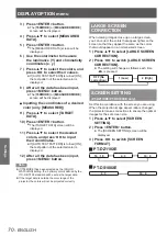 Предварительный просмотр 70 страницы Panasonic PT-DW105XEA Operating Instructions (Functional Manual)