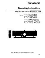 Preview for 1 page of Panasonic PT DW5100UL Operating Instructions Manual